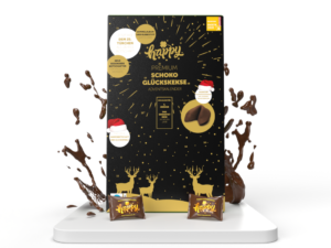 2er set happy glückskeks adventskalender mit magnetkette aus roter japsis, tigerauge oder sodalith